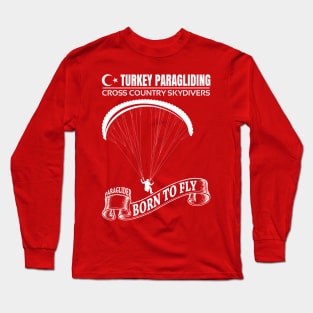 Paragliding | Turkey Skydivers 2021 | 2 Sided Long Sleeve T-Shirt
